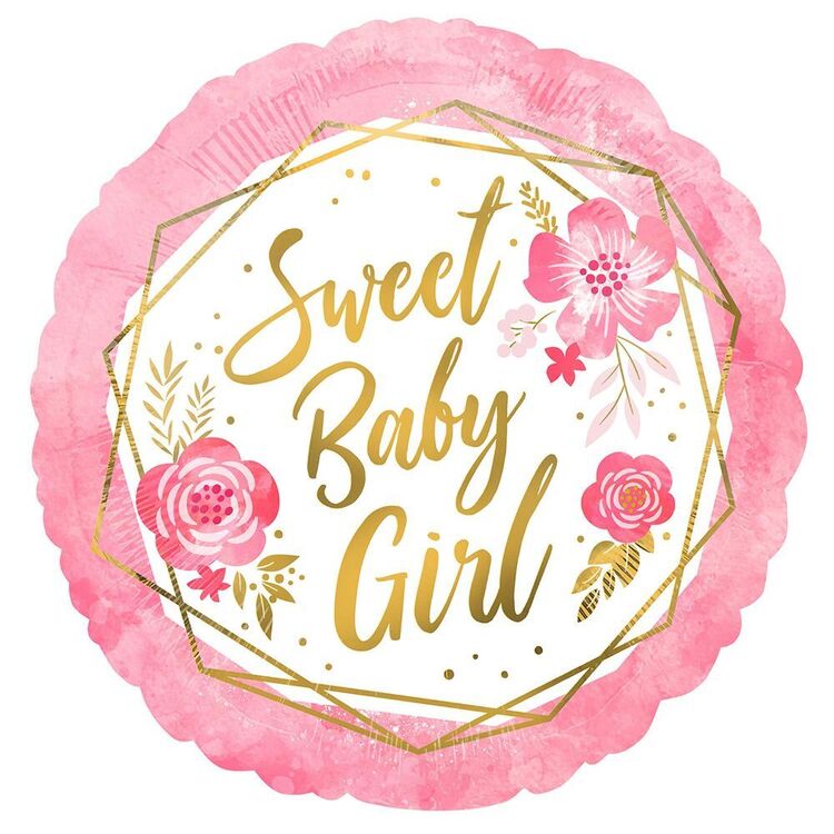 Sweet Baby Girl Foil Balloon Multicoloured 43 cm