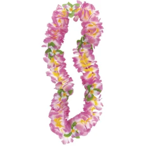 Hawaiian Luau Fancy Orchid Lei - Purple & Yellow