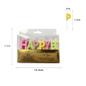 Pastel Coloured Happy Birthday Candles (Pack of 13)