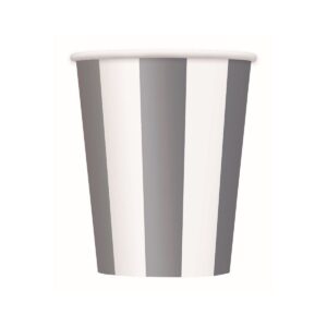 Stripes Silver Paper Cups 355ml 6 Pack