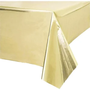 Metallic Gold Foil Rectangular Plastic Tablecloth