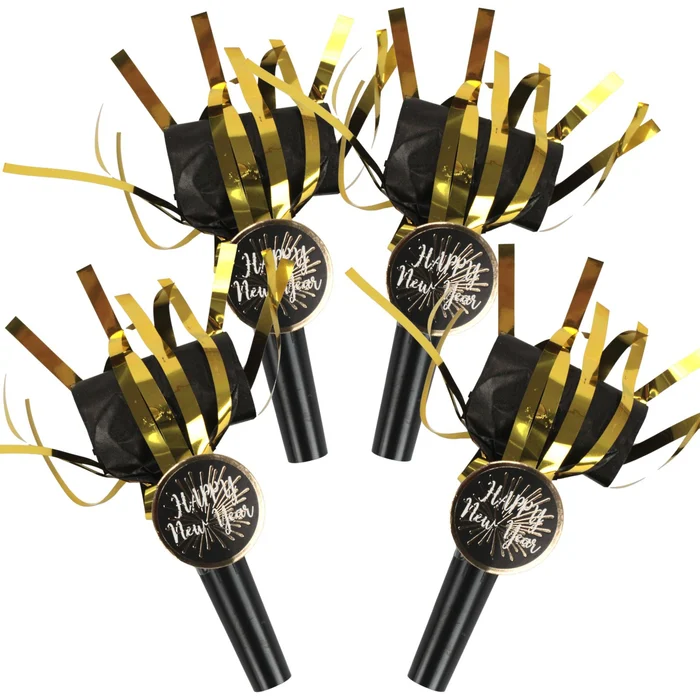 Happy New Year Party Blowers (Pack of 4)
