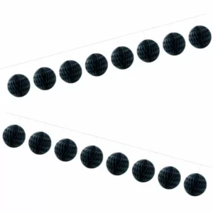 Decorative Honeycomb Garland 4m - Black