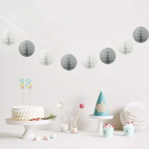Decorative Honeycomb Garland 4m - Grey