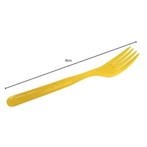 Yellow Reusable Plastic Forks (Pack of 18)