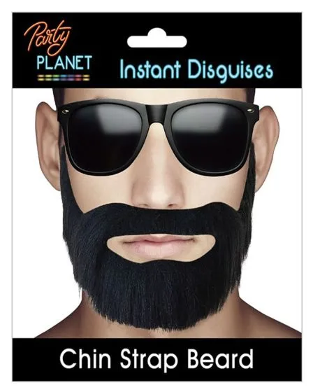 Rapper Mens Black Chin Strap Costume Beard
