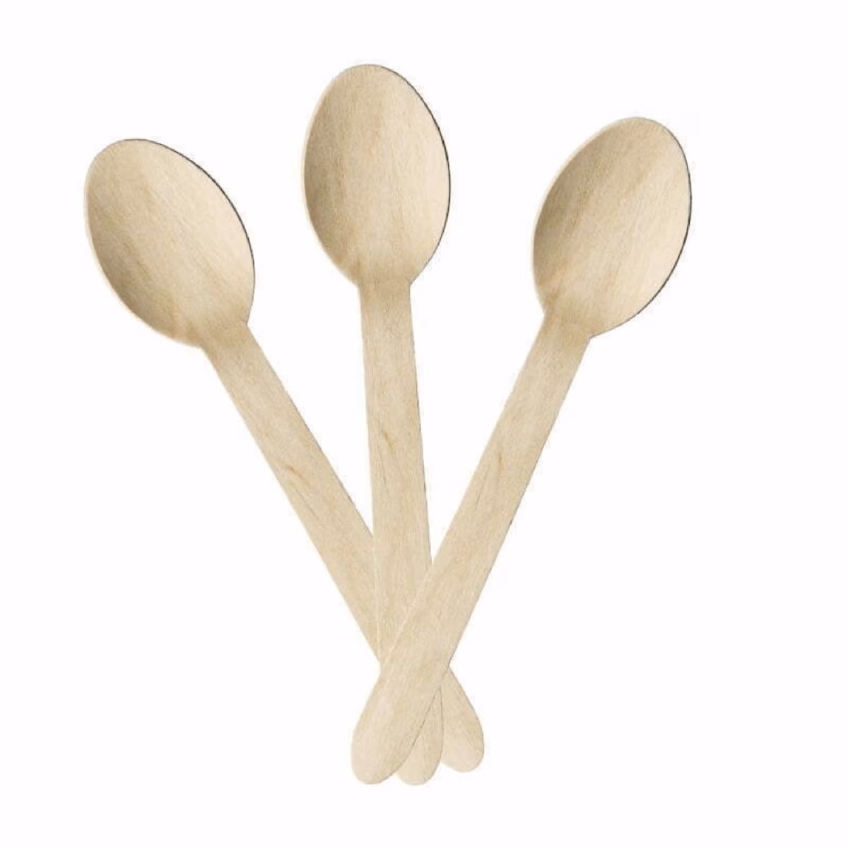 Wooden Spoons Disposable Cutlery Bulk Set Eco Party Catering Supplies (100pcs)