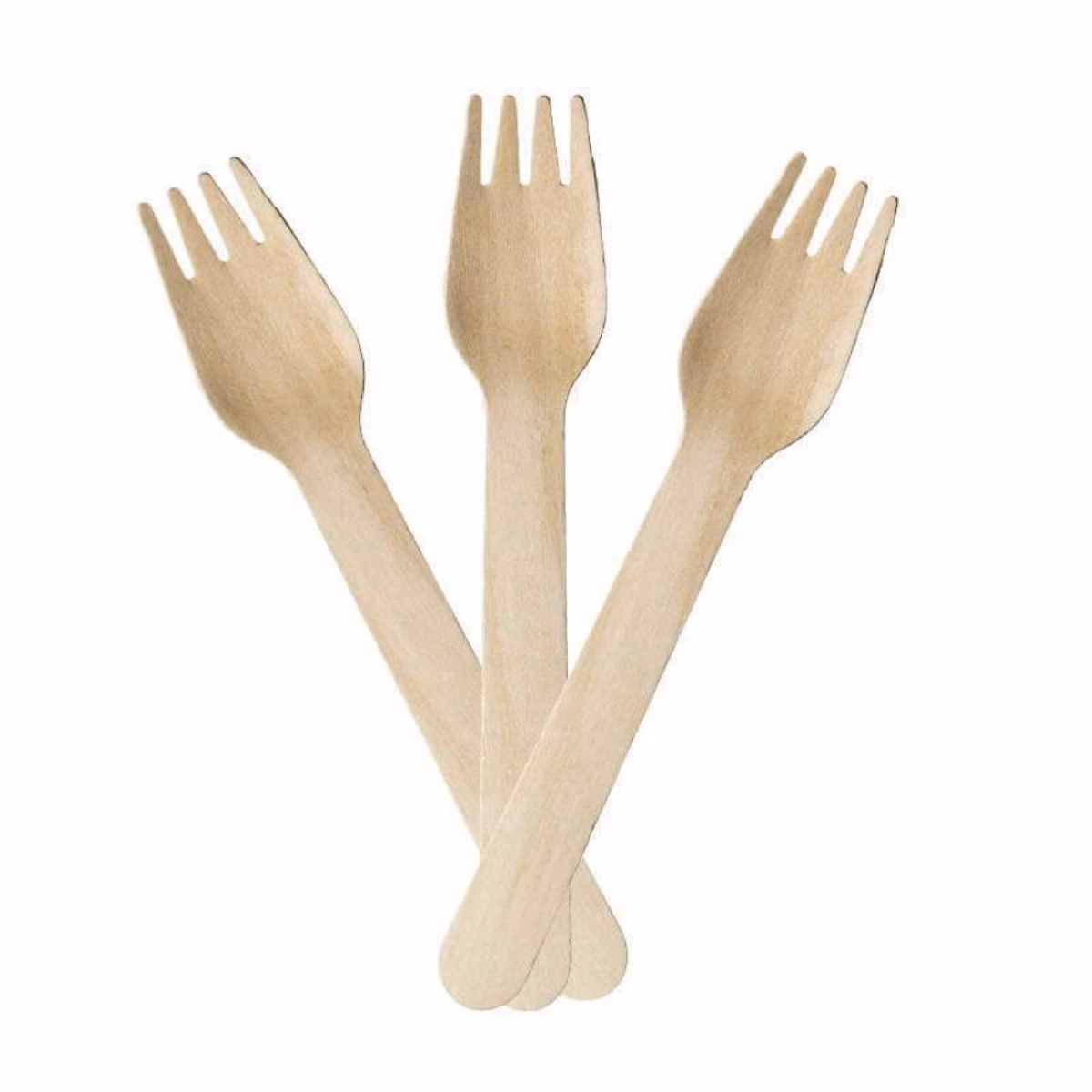Wooden Forks Disposable Cutlery Bulk Set Eco Party Catering Supplies (100pcs)