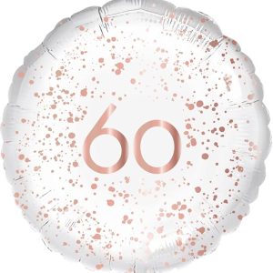 Rose Gold 60th Birthday Round Foil Balloon 45 cm