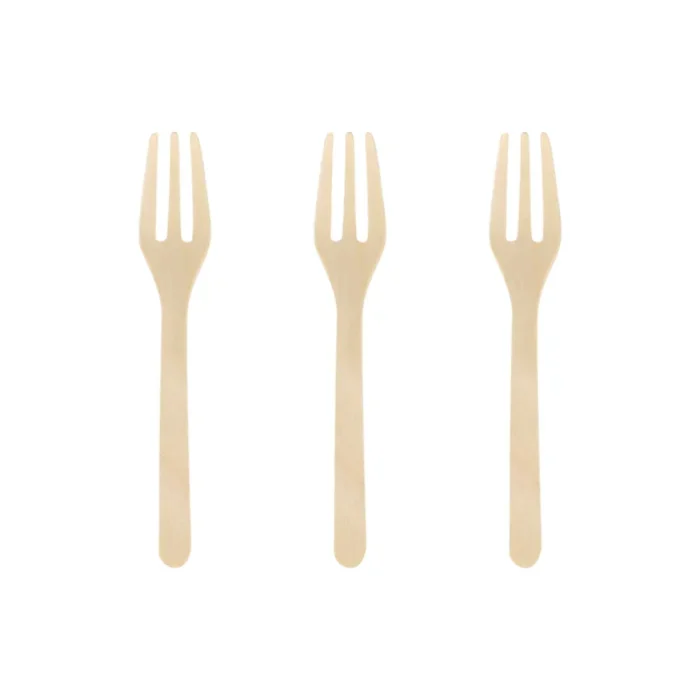 Eco Mini Wooden Forks (Pack of 100)