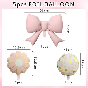 Pink Ribbon Foil Balloon Set