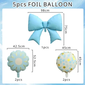 Blue Ribbon Foil Balloon Set